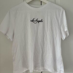 H&M White embroidered tee